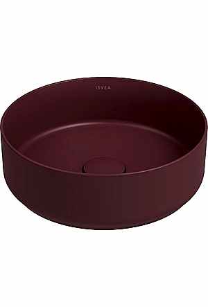 ISVEA INFINITY TEZGAH ÜSTÜ YUVARLAK BATARYA DELİKSİZ LAVABO - RUSTİK BORDO (Ø360)