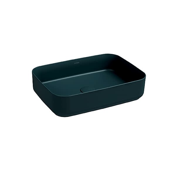 ISVEA INFINITY TEZGAH ÜSTÜ BATARYA DELİKSİZ LAVABO - PETROL YEŞİLİ (500X360)