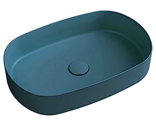 ISVEA INFINITY TEZGAH ÜSTÜ BATARYA DELİKSİZ LAVABO - PETROL YEŞİLİ (550X360)
