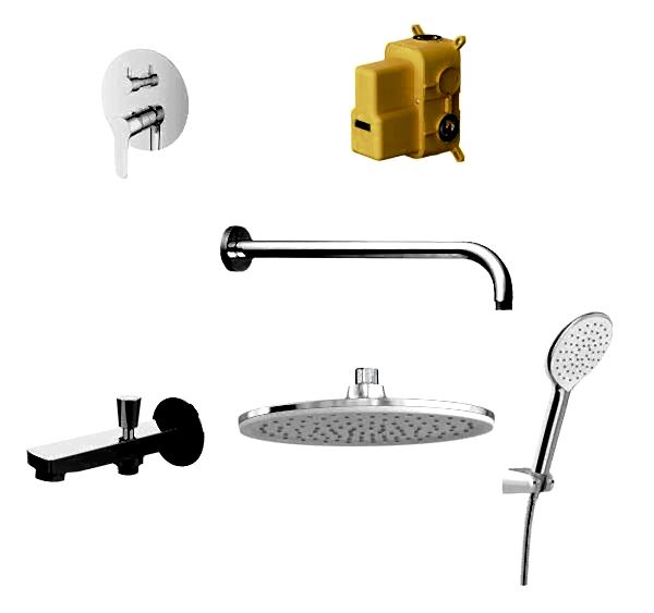 BIEN ROUND ANKASTRE BANYO BATARYASI SETİ 2F (KROME)