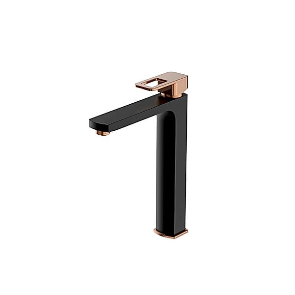 BIEN SALVO PLUS YÜKSEK TIP LAVABO BATARYASI (SIYAH-ROSE GOLD)