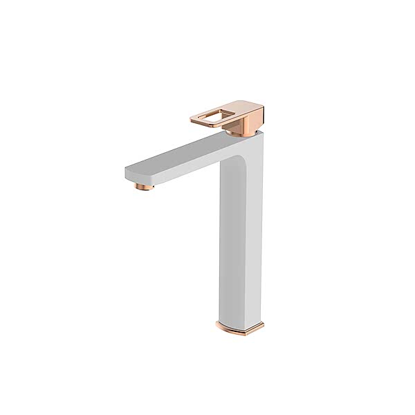 BIEN SALVO PLUS YÜKSEK TIP LAVABO BATARYASI (BEYAZ-ROSE GOLD)