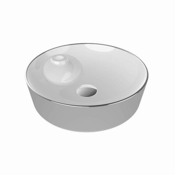 BIEN FLAME GÖVDE ÜSTÜ LAVABO B.DELIKLI PLATIN/BEYAZ (Ø430)