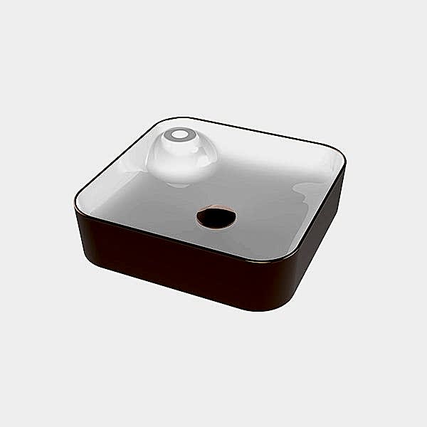 BIEN FLAME KARE GÖVDE ÜSTÜ LAVABO B.DELIKLI ROSE GOLD/BEYAZ (Ø425)