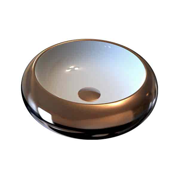 BIEN FLAME GÖVDE ÜSTÜ LAVABO B.DELIKSIZ ROSE GOLD/BEYAZ (500X400)