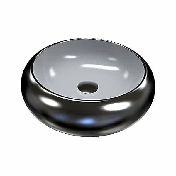 BİEN FLAME GÖVDE ÜSTÜ LAVABO B. DELIKSIZ SATEN PLATIN/BEYAZ (Ø46)
