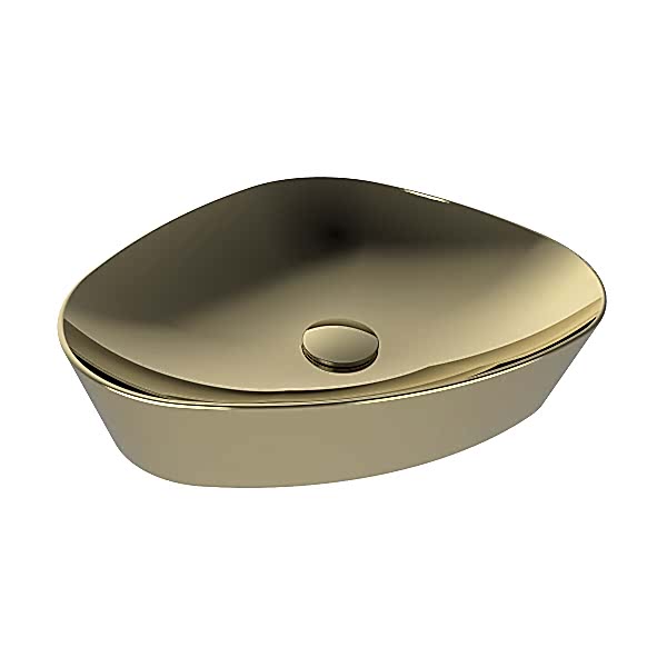 BIEN FLAME GÖVDE ÜSTÜ LAVABO B.DELIKSIZ ALTIN KAPLAMA (500X400)
