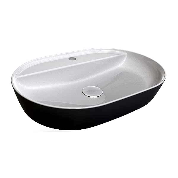 BIEN FLAME OVAL GÖVDE ÜSTÜ LAVABO B.DELIKLI BEYAZ (610X410)