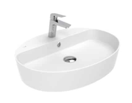 CREAVIT LOOP TEZGAH ÜSTÜ OVAL LAVABO -  BATARYA DELİKLİ (40X60)