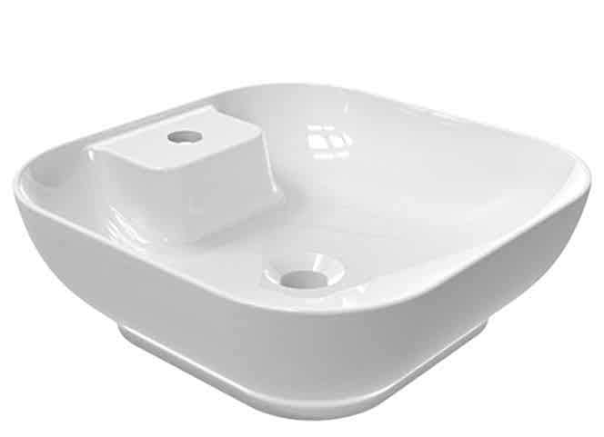 BIEN MOTTO KARE GÖVDE ÜSTÜ LAVABO B.DELIKLI BEYAZ (Ø420)