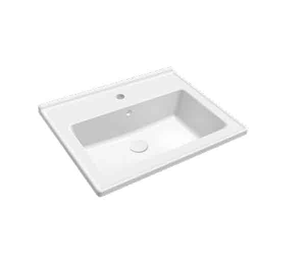 BIEN NEPTÜN KONSOLLU LAVABO B.DELIKLI BEYAZ (605X470)