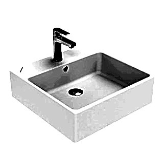 CREAVIT NEXT TEZGAH ÜSTÜ KARE LAVABO - BATARYA DELİKLİ (50X50)