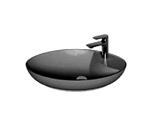CREAVIT PETRA ASİMETRİK TEZGAH ÜSTÜ KARE LAVABO - BATARYA DELİKLİ (50X40)