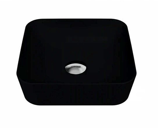 CREAVIT ULTRA KARE TEZGAH ÜSTÜ LAVABO MAT SİYAH - BATARYA DELİKSİZ (40X40)
